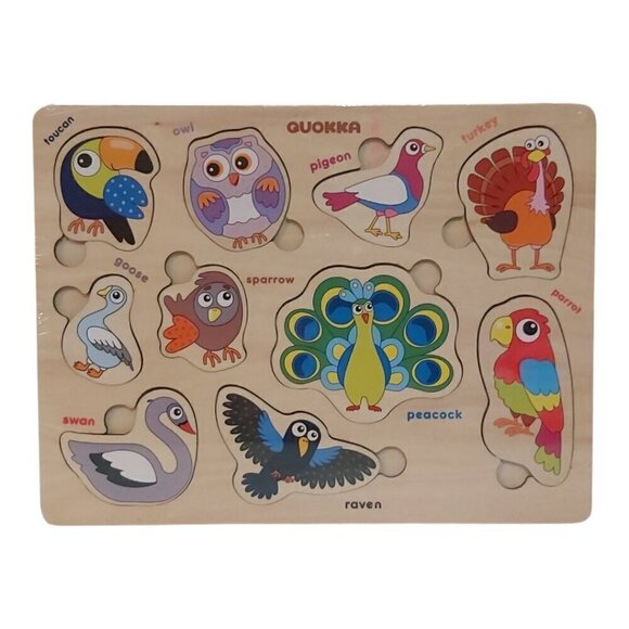 QUOKKA Wooden Dino & Animal Puzzle Bundle for Kids Ages 3-8 – Educational Toy - Picture 5 of 7